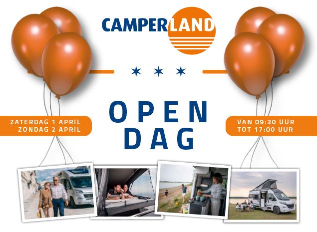 Open dag Camperland op zaterdag 1 en zondag 2 april 2023. 